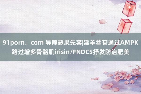91porn。com 导师恶果先容|淫羊藿苷通过AMPK路过增多骨骼肌irisin/FNDC5抒发防治肥美