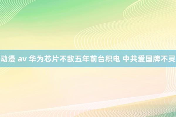 动漫 av 华为芯片不敌五年前台积电 中共爱国牌不灵