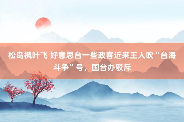松岛枫叶飞 好意思台一些政客近来王人吹“台海斗争”号，国台办驳斥