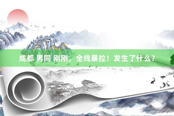 成都 男同 刚刚，全线暴拉！发生了什么？