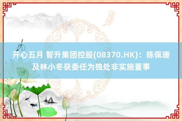 开心五月 智升集团控股(08370.HK)：陈佩珊及林小冬获委任为独处非实施董事