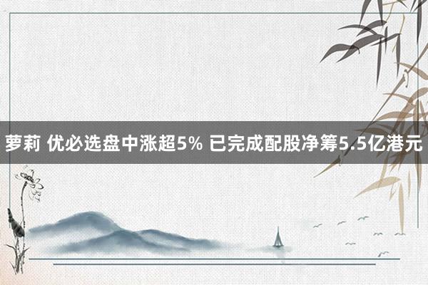 萝莉 优必选盘中涨超5% 已完成配股净筹5.5亿港元